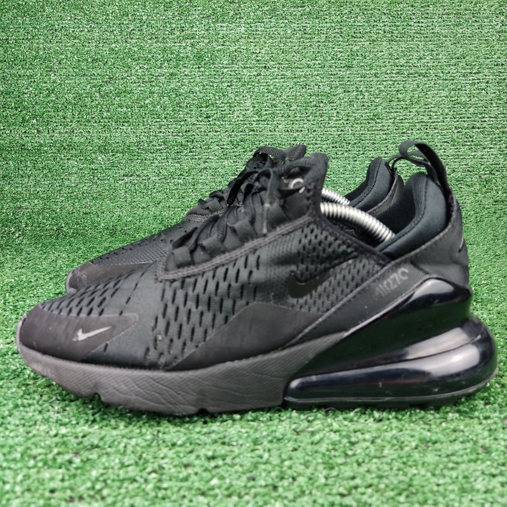 Nike Sneakers Womens 7.5 Black Air Max 270 AH6789-006 Triple Black Mesh Running - Picture 3 of 8